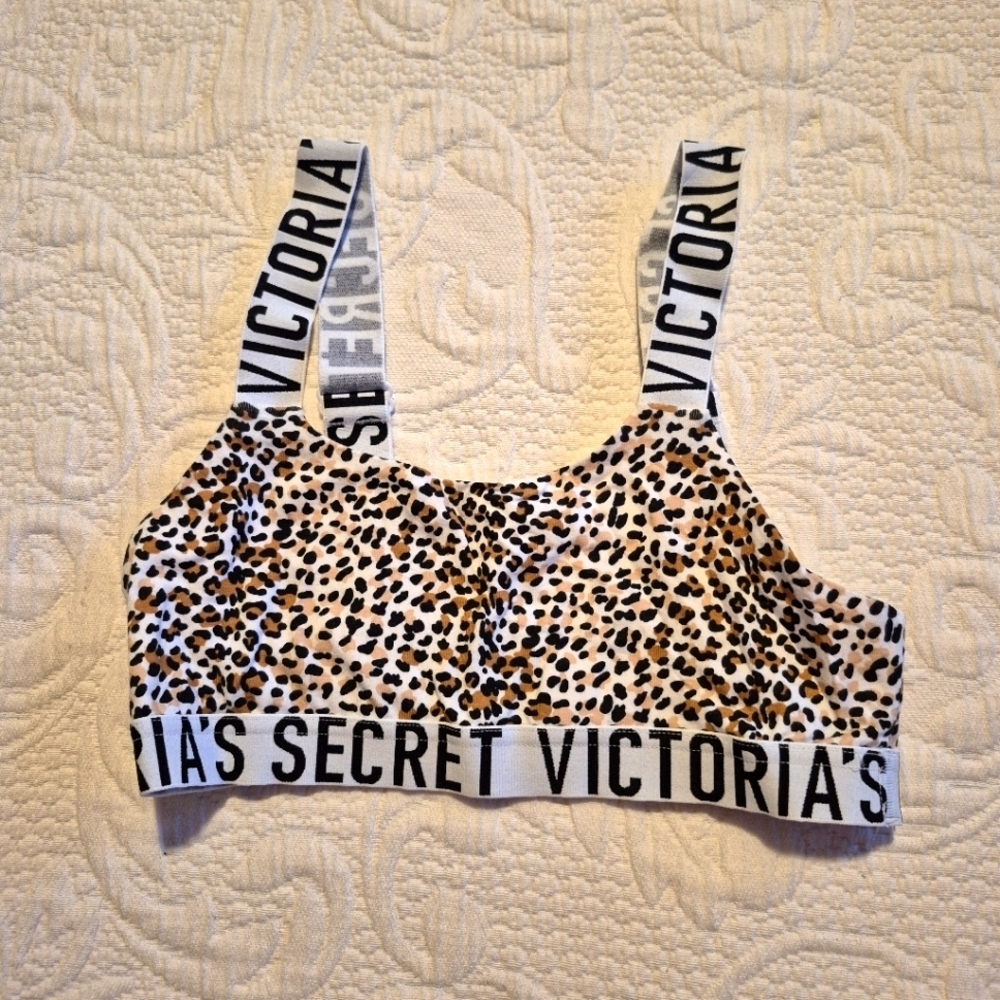 Victoria's Secret women's XS animal print bralette adjustable elastic straps EUC